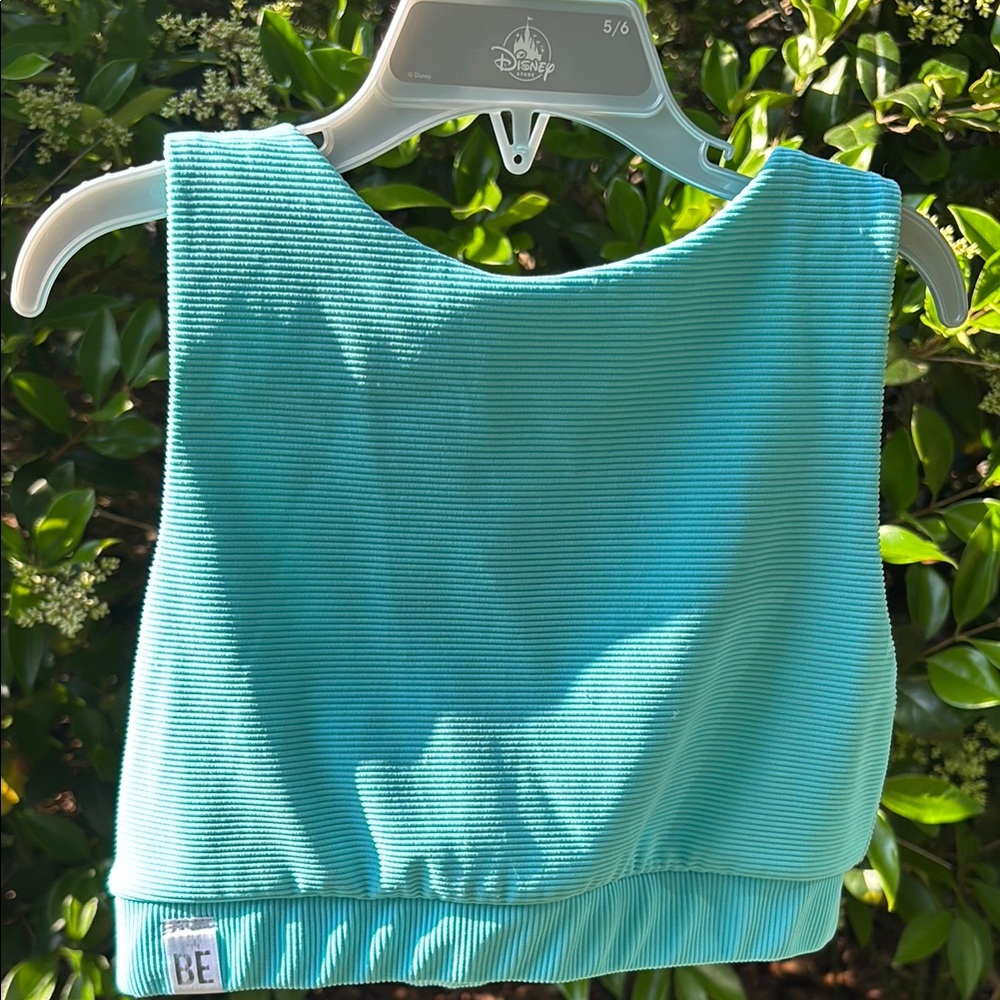 Simply Be Blue Ribbed Crop Tank Top